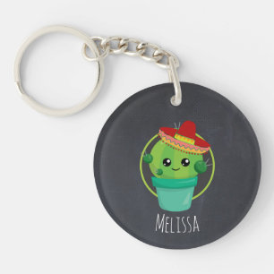 Cute Cactus dans un Sombrero sur tableau noir
