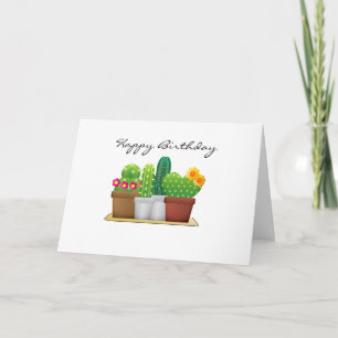 Cute Cactus /Succulent Garden Bonne carte d'annive