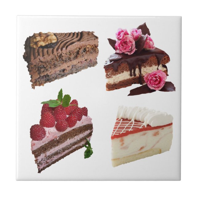 Cute Cake Desserts Selection Fliese (Vorderseite)