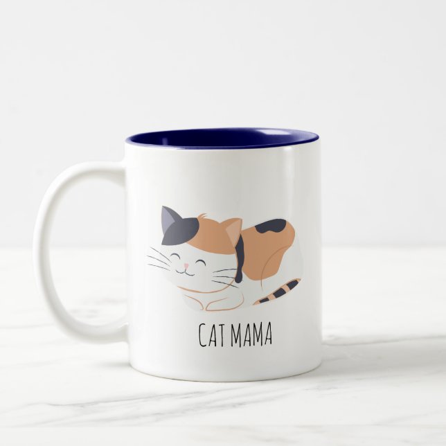 Cute Calico Chat Mug personnalisée (Gauche)
