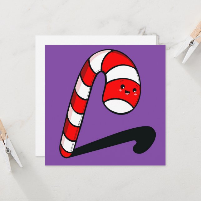 Cute Candy Cane Christmas  Karte (Vorderseite/Rückseite Beispiel)