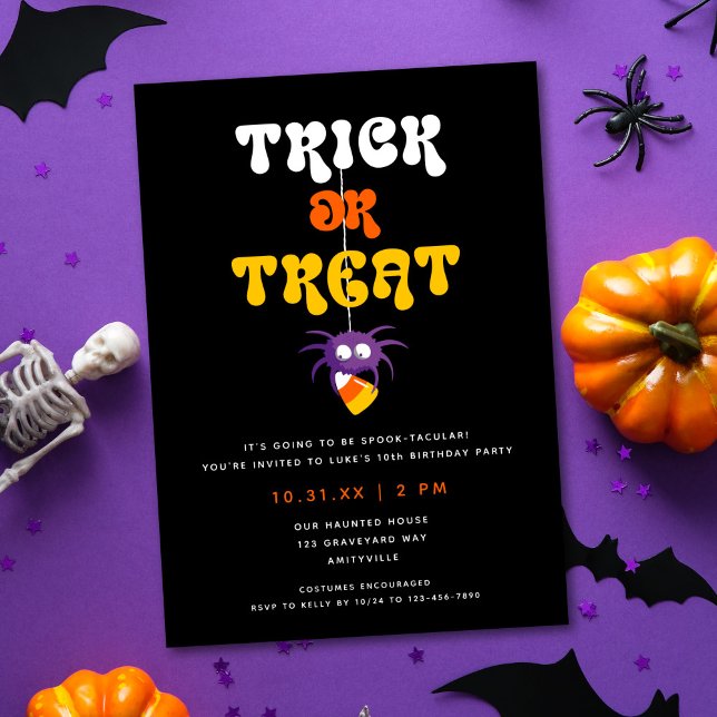 Cute Candy Corn Kids Halloween Party Invitation (Créateur téléchargé)