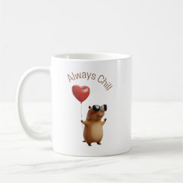 Cute Capybara Always Chill Valentine Coffee Mug Zweifarbige Tasse