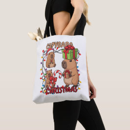 Cute Capybara Christmas Lights Festive Party Tasche