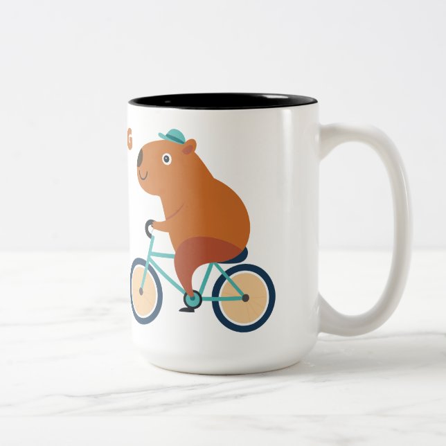 Cute Capybara Cycling Mug (Droit)