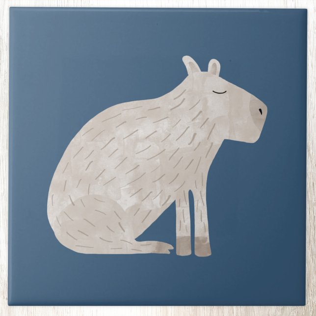 Cute Capybara  Fliese (Fun capybara ceramic tile for animal lovers)