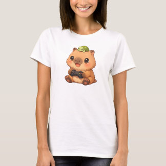 Cute Capybara Gamer Anime Turtle Kawaii Gaming T-Shirt