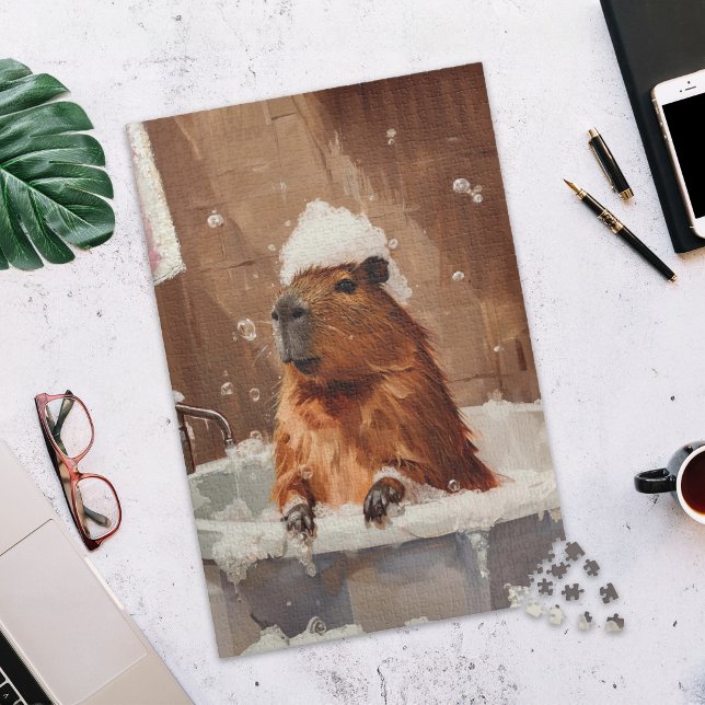 Cute Capybara in Bubble Bath Jigsaw Puzzle (Von Creator hochgeladen)