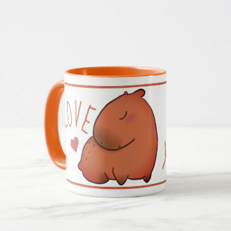 Cute Capybara Mug orange noire