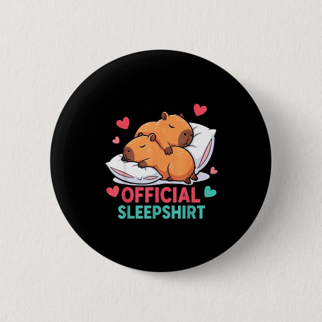 Cute Capybara Official Schlafoverall Kuscheliger S Button (Vorderseite)