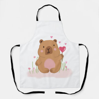 Cute Capybara Valentine Anniversary Kitchen Gift Schürze
