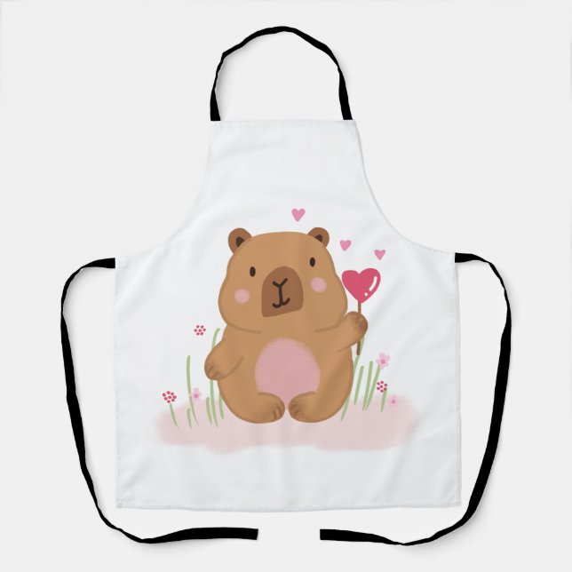 Cute Capybara Valentine Anniversary Kitchen Gift Schürze (Vorderseite)