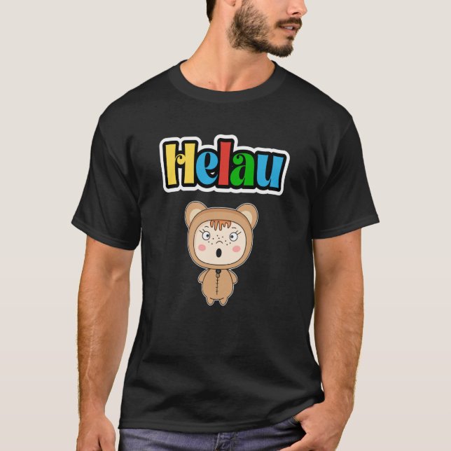 Cute Carnival Animal Meenz Helau Party Bear T-Shirt (Vorderseite)