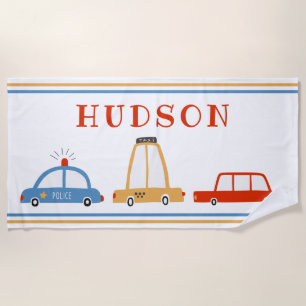 Cute Cars Serviette de plage personnalisée