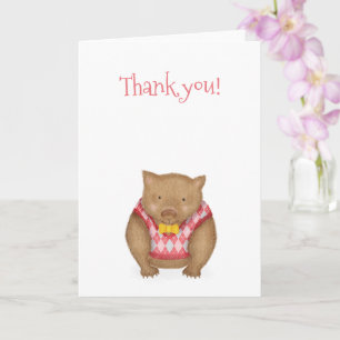 Cute carte de remerciements wombat