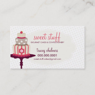 CUTE CARTE DE VISITE pâtisserie de gâteau rouge or