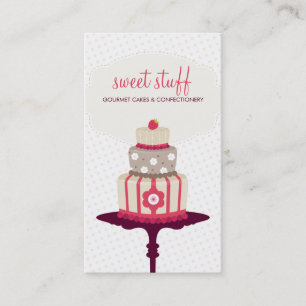 CUTE CARTE DE VISITE pâtisserie de gâteau rouge or