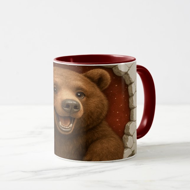 Cute Cartoon Bear Mug Printable | Adorable Animal  (Devant droit)