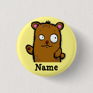 Cute Cartoon Bear Waving Button