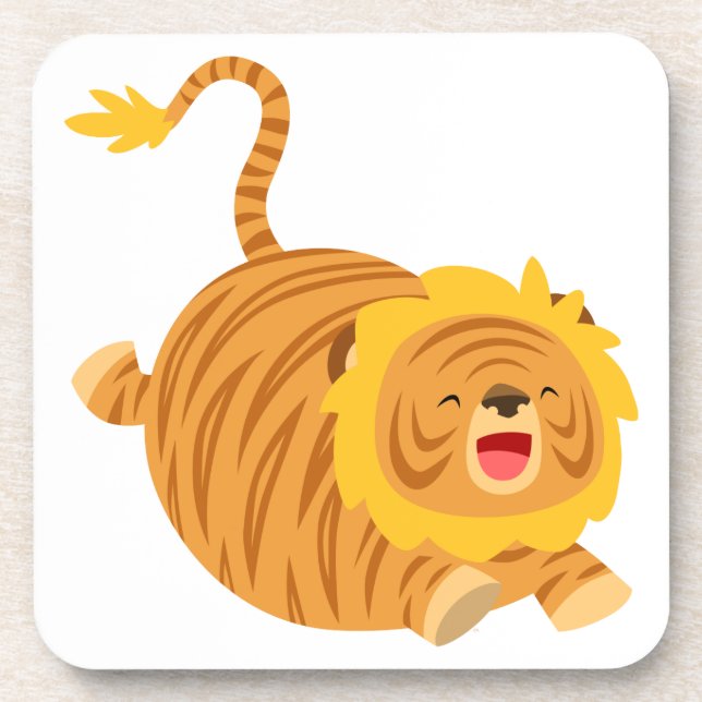 Cute Cartoon Bouncy Liger Set of Coasters Getränkeuntersetzer (Vorderseite)
