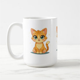 **Cute Cartoon Cat – Adorable Kitty Illustration** Kaffeetasse