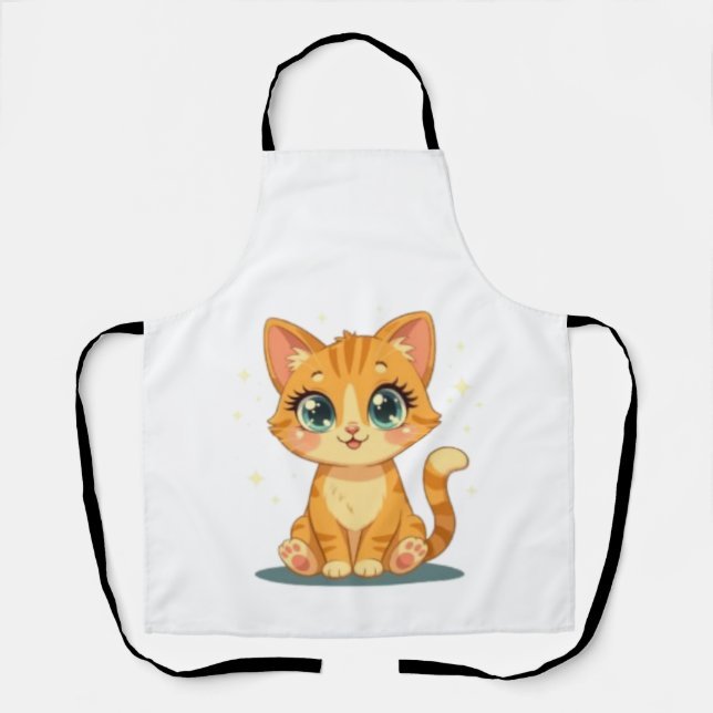 **Cute Cartoon Cat – Adorable Kitty Illustration** Schürze (Vorderseite)