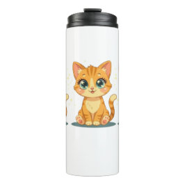 **Cute Cartoon Cat – Adorable Kitty Illustration** Thermosbecher