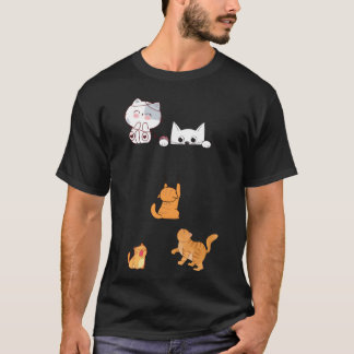 Cute Cartoon Cat Car Sticker Funny Cat Scratch gif T-Shirt