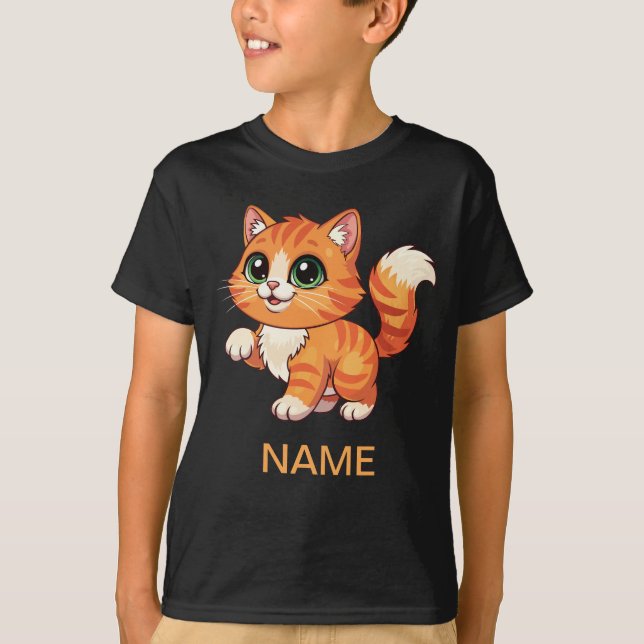Cute Cartoon Cat Kids' T-Shirt (Vorderseite)