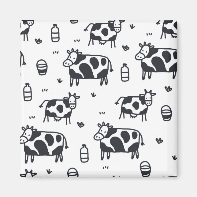 Cute Cartoon Cow Pattern Magnet (Vorne)
