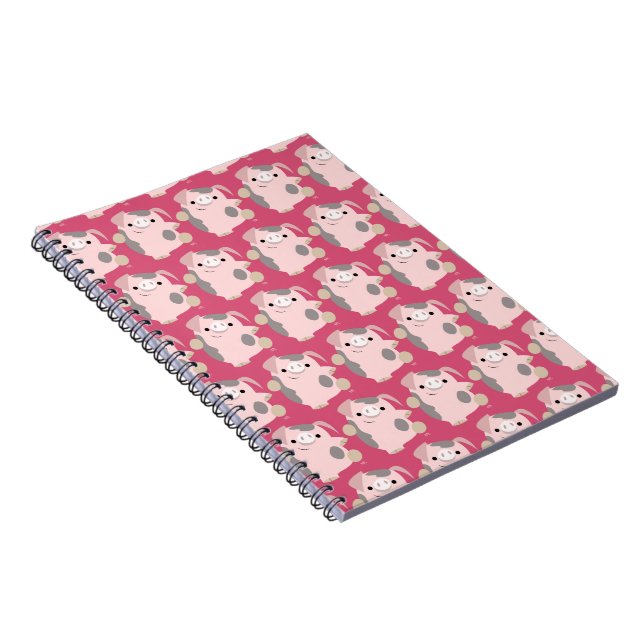 Cute Cartoon Dancing Pig Notebook Notizblock (Rechte Seite)