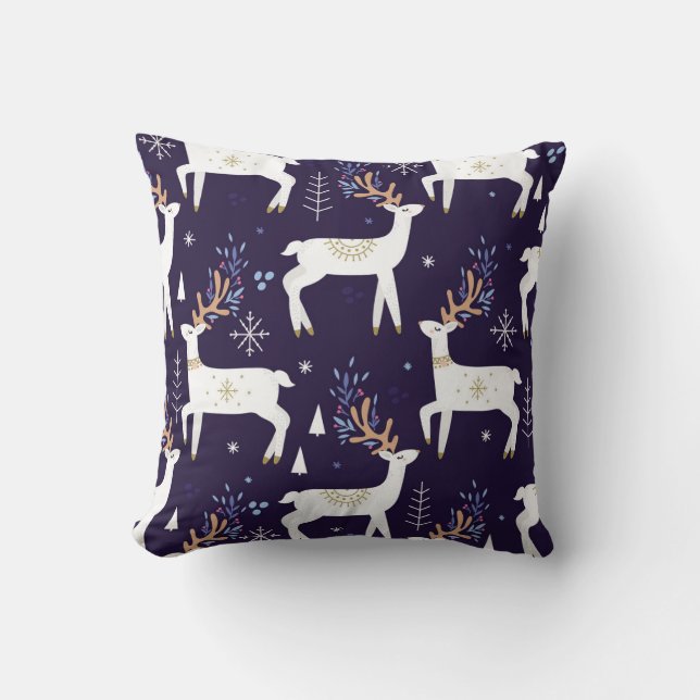 Cute cartoon deer seamless pattern, nursery backgr kissen (Vorderseite)