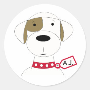 Cute Cartoon Dog Runder Aufkleber
