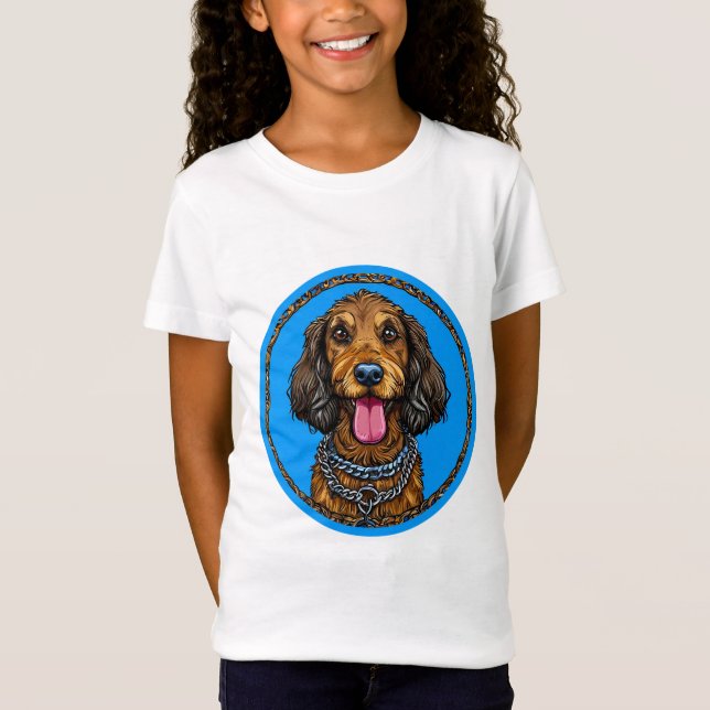 Cute Cartoon Dog T-Shirt (Vorderseite)