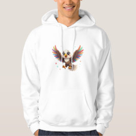 Cute Cartoon Eagle Flying – Friendly Vector Art Hoodie