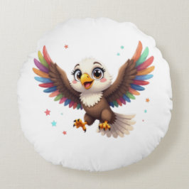 Cute Cartoon Eagle Flying – Friendly Vector Art Rundes Kissen