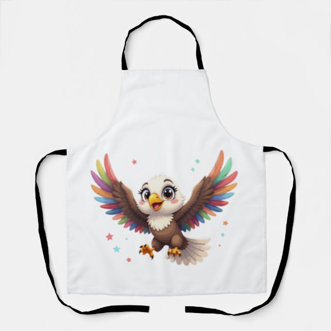 Cute Cartoon Eagle Flying – Friendly Vector Art Schürze (Vorderseite)
