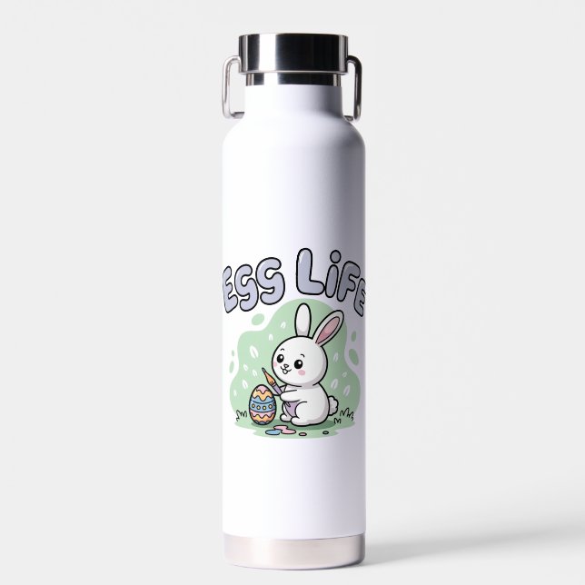 Cute Cartoon Easter Bunny Egg Life Illustration Trinkflasche (Vorne)