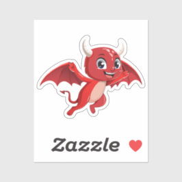 Cute cartoon flying devil aufkleber