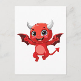 Cute cartoon flying devil postkarte