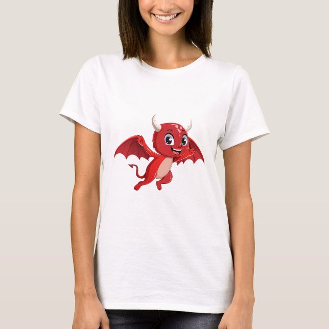 Cute cartoon flying devil T-Shirt (Vorderseite)
