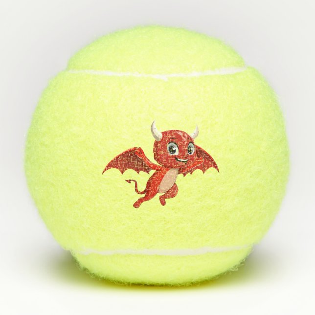 Cute cartoon flying devil tennisbälle (Vorderseite)