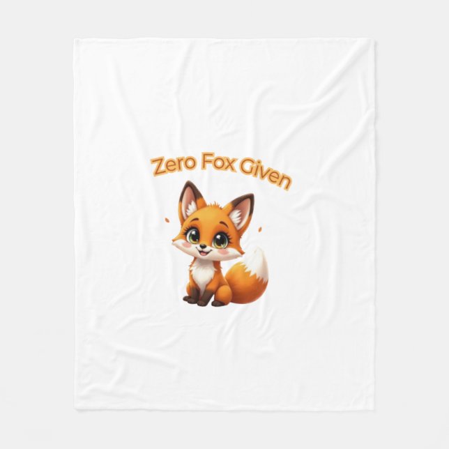 Cute Cartoon Fox – Adorable Kawaii Style Fleecedecke (Vorderseite)