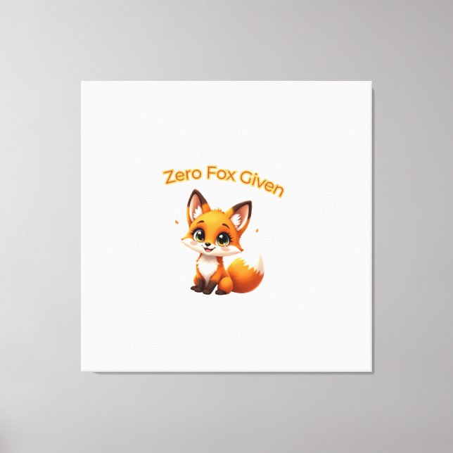 Cute Cartoon Fox – Adorable Kawaii Style Leinwanddruck (Vorderseite)