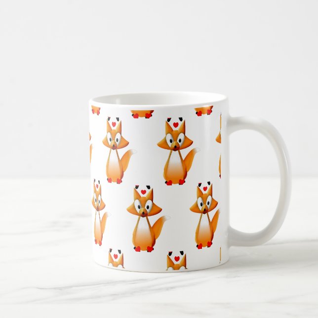 Cute Cartoon Fox animal Motif de café Mug (Droite)