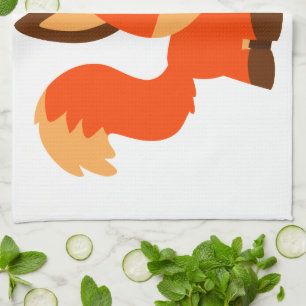 Cute Cartoon Fox Et Papillon serviette de cuisine