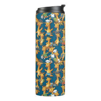 Cute Cartoon Giraffe Roles Seamless Pattern Art Thermosbecher