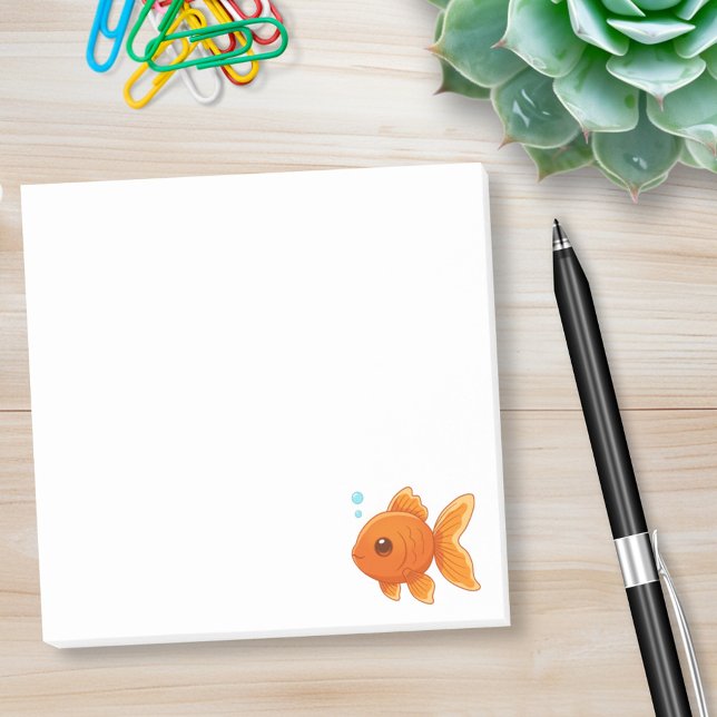 Cute Cartoon Goldfish Post-it Klebezettel (Von Creator hochgeladen)
