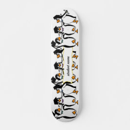 Cute Cartoon Graduating Penguins w/Banner Skateboard