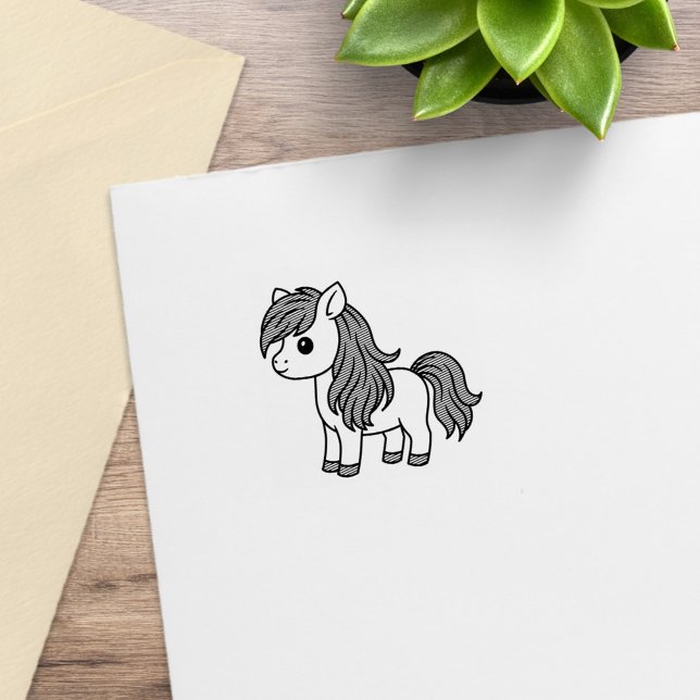 Cute Cartoon Horse Pony 1x1 Gummistempel (Von Creator hochgeladen)